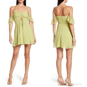 REVOLVE AREA STARS Off-the-Shoulder Ruffle Dot Dress